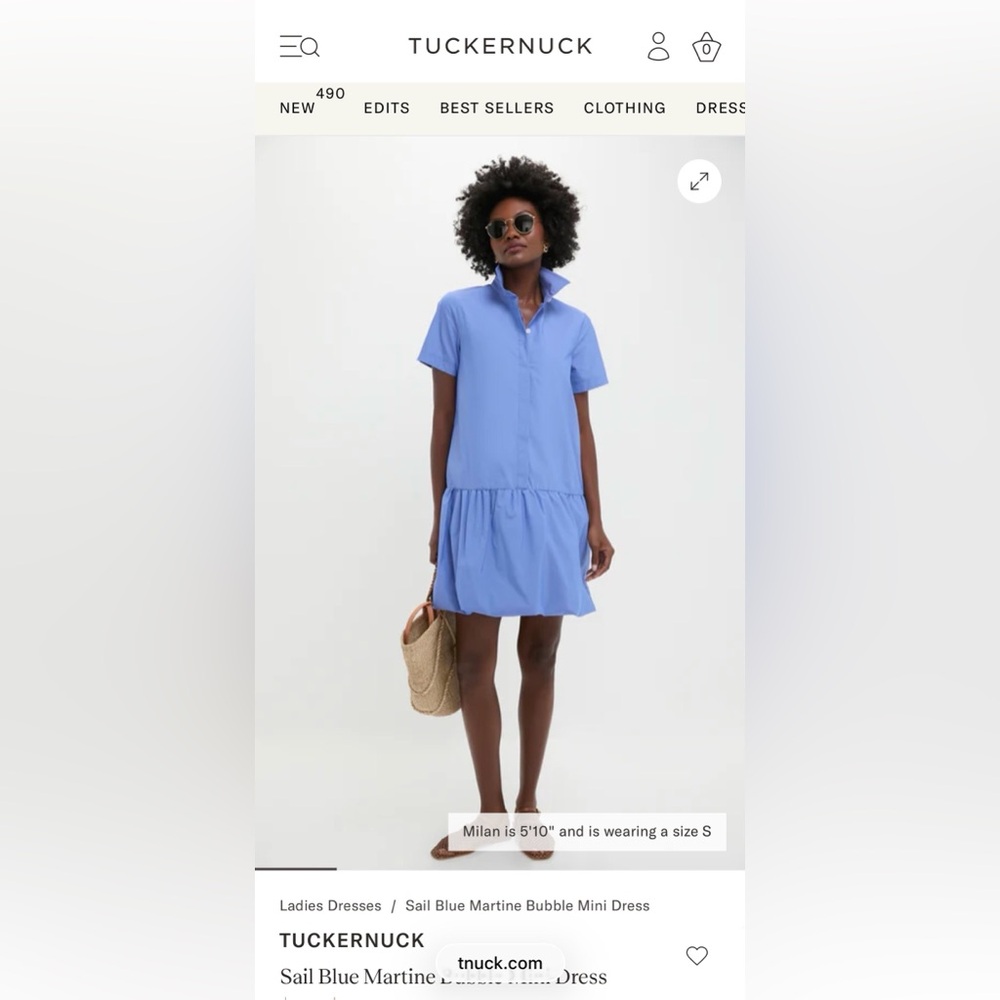 NWT Tuckernuck Sail Blue Martine Bubble Mini Dress - Picture 6 of 6